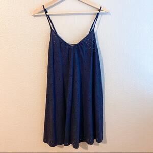 Aerie Navy Blue Eyelet Dress